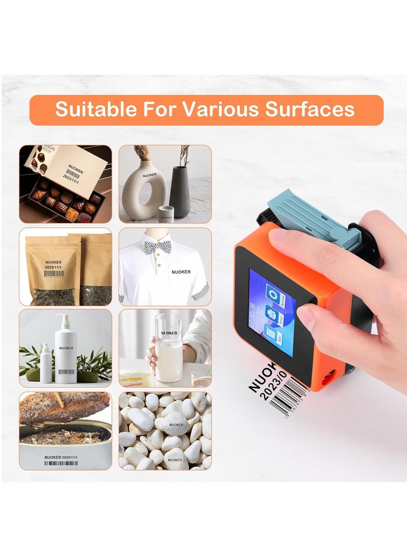 Generic - Arabic TIJ-T1 Portable Handheld Inkjet Printer, Mini Handheld Printer with Solvent Quick Drying Ink Cartridge Pocket Inkjet Coding Machine for Date Logo Batch Series Number Barcode QRCode, etc. - Image 1