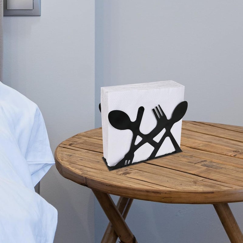 Rivtoxx Napkin Holder Metal Freestanding Design Tissue Dispenser Organizer Tabletop Paper Napkin Holder Stand for Home Kitchen Restaurant Picnic Party Black 7 - Image 3