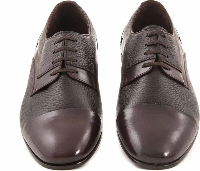 كيمال تانجا Gold Leather Men's Classic Shoes 12184-2
