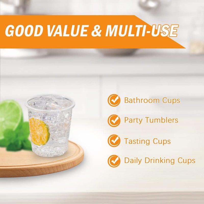 SIUQ 600 Pack 3 oz Clear Plastic Cups  Disposable Bathroom Mouthwash Cups  Small Plastic Drinking Cups for Ice Tea  Tasting  Party  Picnic  BBQ  Travel and Event - Image 5