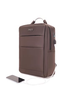 KENNETH COLE Unisex Laptop Backpack, Bag, Stylish & Modern Design With A Unique Usb Charging Port Feature (Brown)