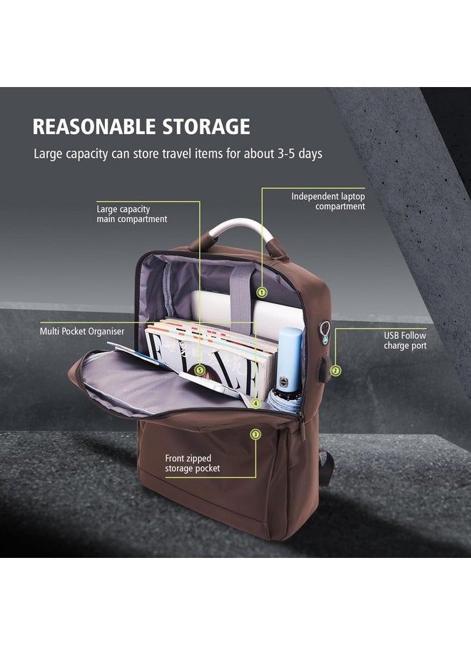 Kenneth Cole - KENNETH COLE Unisex Laptop Backpack, Bag, Stylish & Modern Design With A Unique Usb Charging Port Feature (Brown) - Image 1