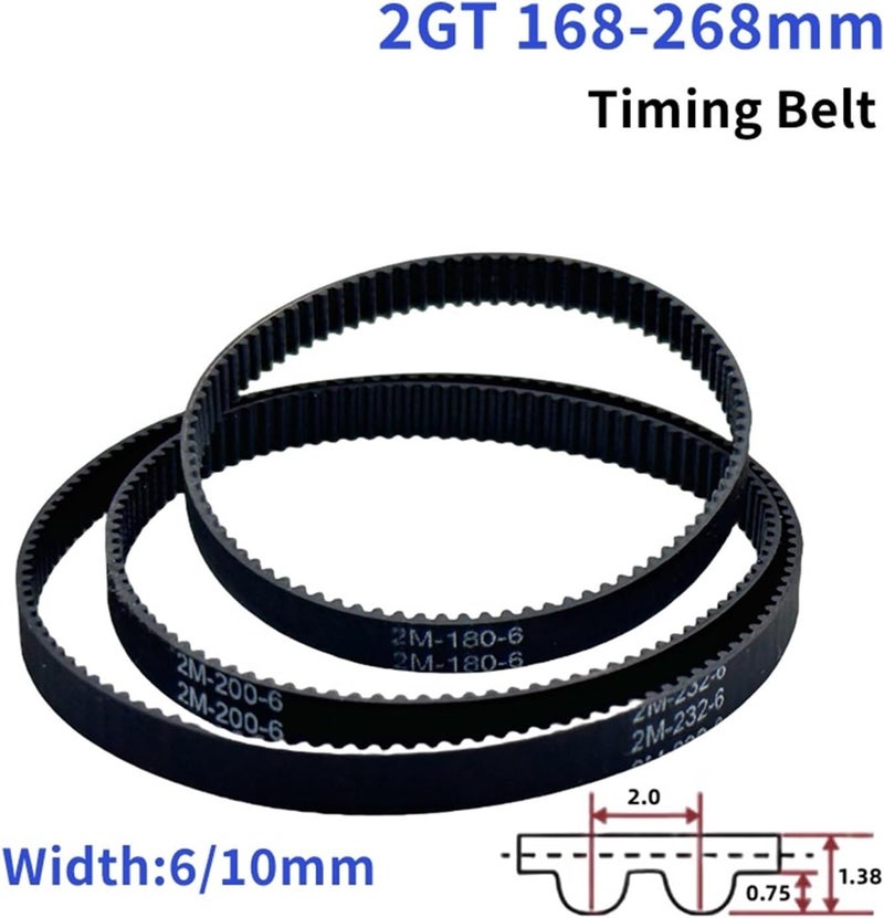 1PC 2GT Belt Width 6mm GT2 Timing Closed Loop Rubber Perimeter 168mm~260mm Synchronous 3D Printer Parts leisurely(2GT-168mm) - Image 2