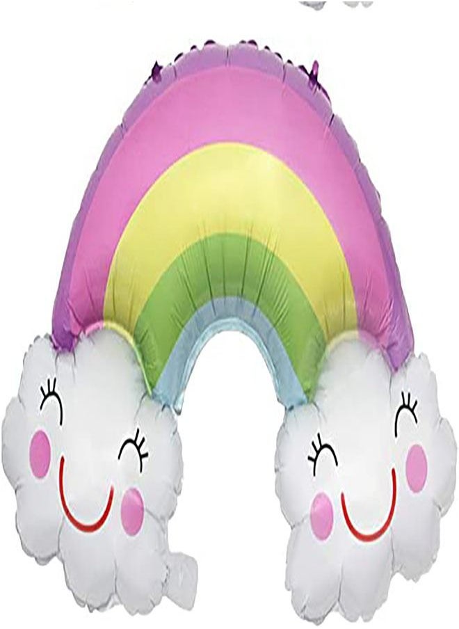 Buna Cute Foil Smile Pastel Party Supplies Happy Birthday Balloons Mylar  Banner Clouds Decorations  - Image 3