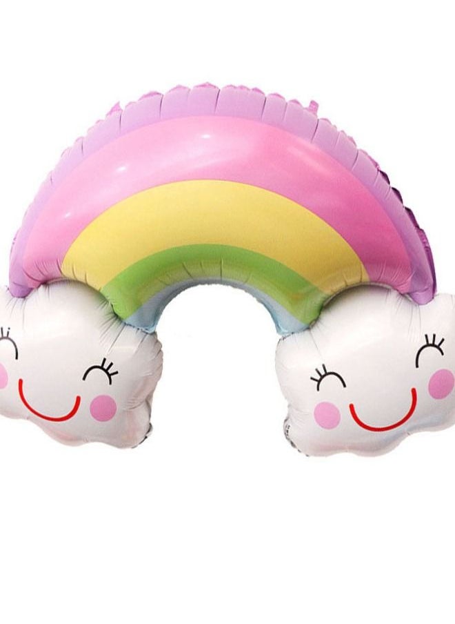 Buna Cute Foil Smile Pastel Party Supplies Happy Birthday Balloons Mylar  Banner Clouds Decorations  - Image 1