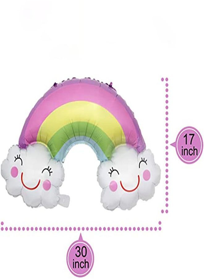 Buna Cute Foil Smile Pastel Party Supplies Happy Birthday Balloons Mylar  Banner Clouds Decorations  - Image 2