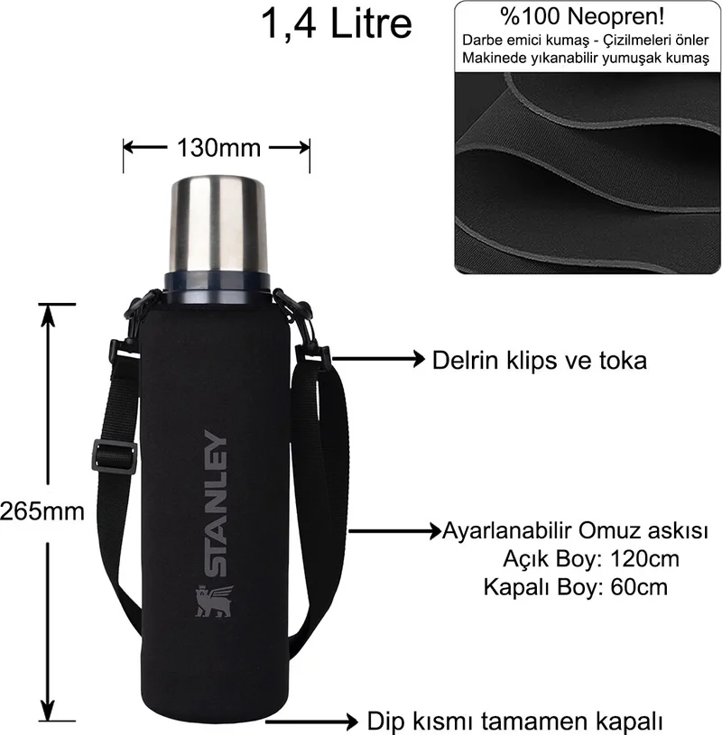 ستانلي Neoprene Thermos Case and Shoulder Strap
- 1.4 L Classic