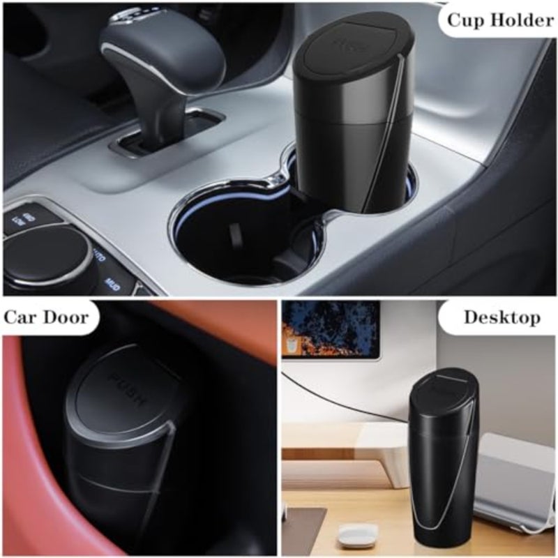 Car Trash Can Bin with Lid - 2 Packs Car Garbage Can Cup Holder - Mini Leakproof Vehicle Trash Garbage Can Bin with 40pcs Trash Bags-Car Organizers and Storage for Front Back Seat Accessories - Image 3