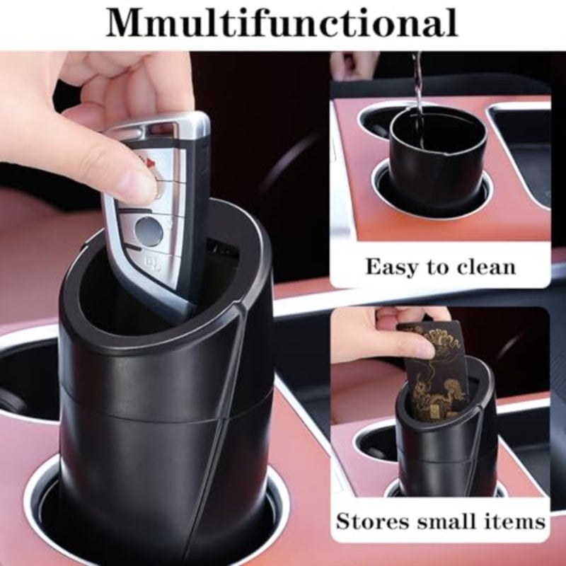 Car Trash Can Bin with Lid - 2 Packs Car Garbage Can Cup Holder - Mini Leakproof Vehicle Trash Garbage Can Bin with 40pcs Trash Bags-Car Organizers and Storage for Front Back Seat Accessories - Image 5