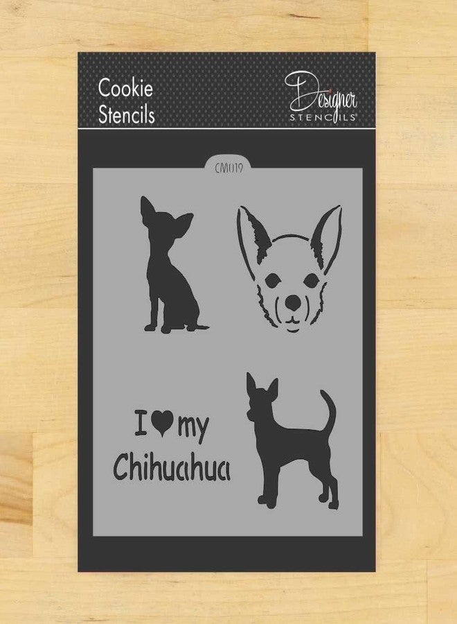 Designer Stencils I Love My Chihuahua Cookie and Craft Stencil by Designer Stencils - Image 1