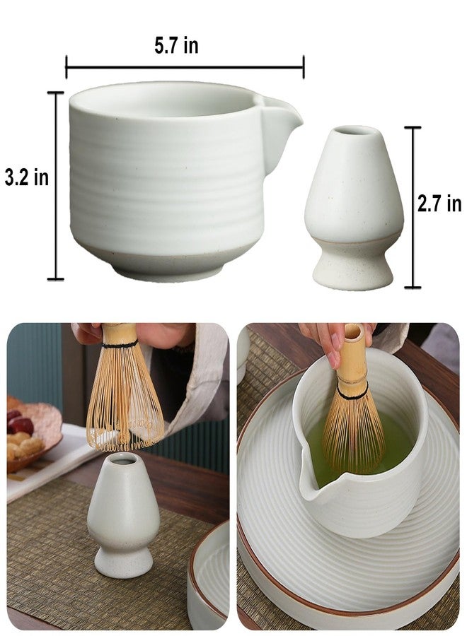 Glowgath Handmade Ceramic Matcha Bowl Set with Spout & Whisk Holder - Traditional Chasen Tea Whisk Ritual Kit, Gift-Ready Chawan for Matcha Lovers - Image 2