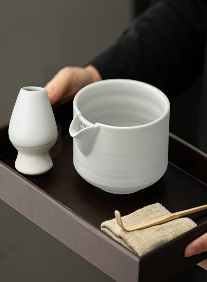 Glowgath Handmade Ceramic Matcha Bowl Set with Spout & Whisk Holder - Traditional Chasen Tea Whisk Ritual Kit, Gift-Ready Chawan for Matcha Lovers - Image 5