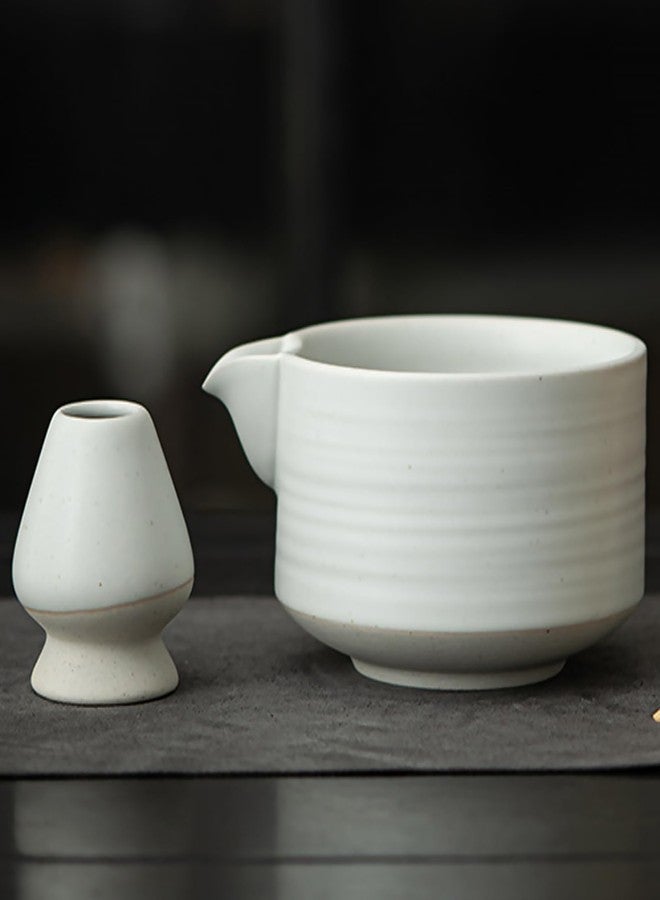 Glowgath Handmade Ceramic Matcha Bowl Set with Spout & Whisk Holder - Traditional Chasen Tea Whisk Ritual Kit, Gift-Ready Chawan for Matcha Lovers - Image 1