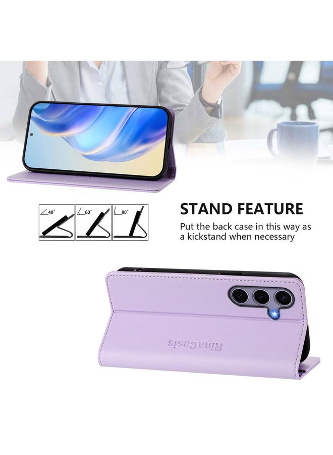 اس-توب جراب لهاتف Samsung Galaxy S24 FE 5G RC01 جراب هاتف جلدي مزدوج الطي مزود بخاصية الشفط المغناطيسي بتقنية RFID - Image 4