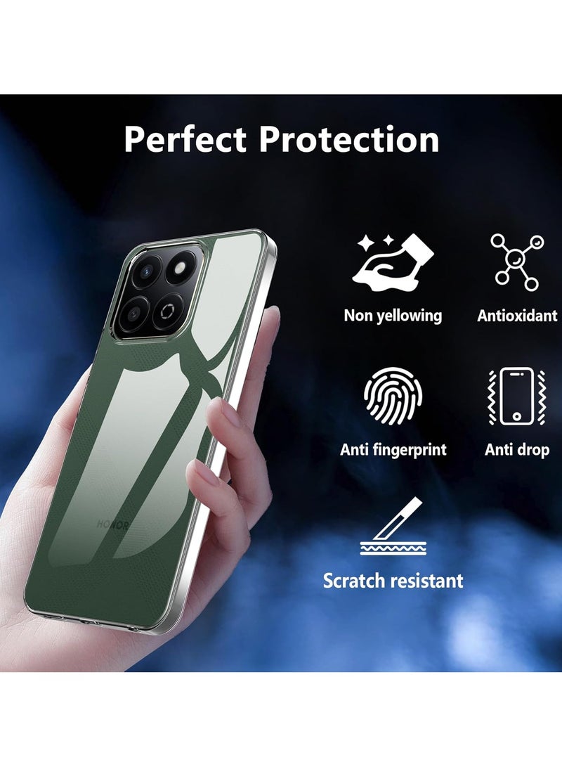 For Honor X7C Transparent Tpu Silicone Back Cover , Anti Yellowing And High Protective From Shocks Compatible For Honor X7C (6.77'') (Transparent) - Image 2