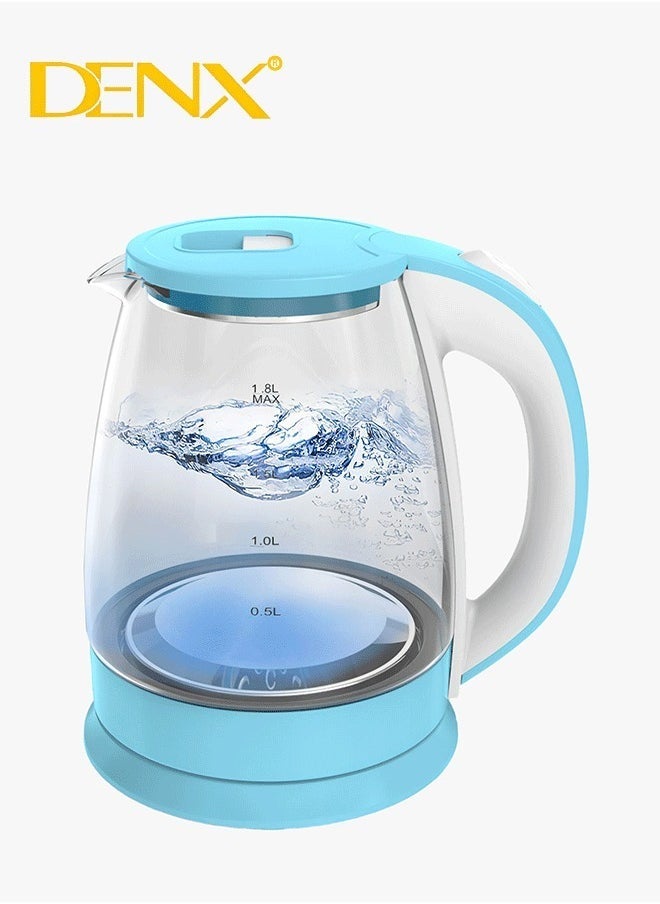 Denx Glass Electric Kettle, Capacity 1.8 Liters, 1500 Watts - Image 1