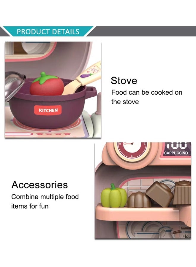 Kids Kitchen Playset,Children's Play House Kitchen Toys Set, Indoor Kitchen Cooking Playset Toys,Pretend Play Realistic Role Play Cooking Toy Playset For 3 4 5 6 years Old Girls Boys - Image 5