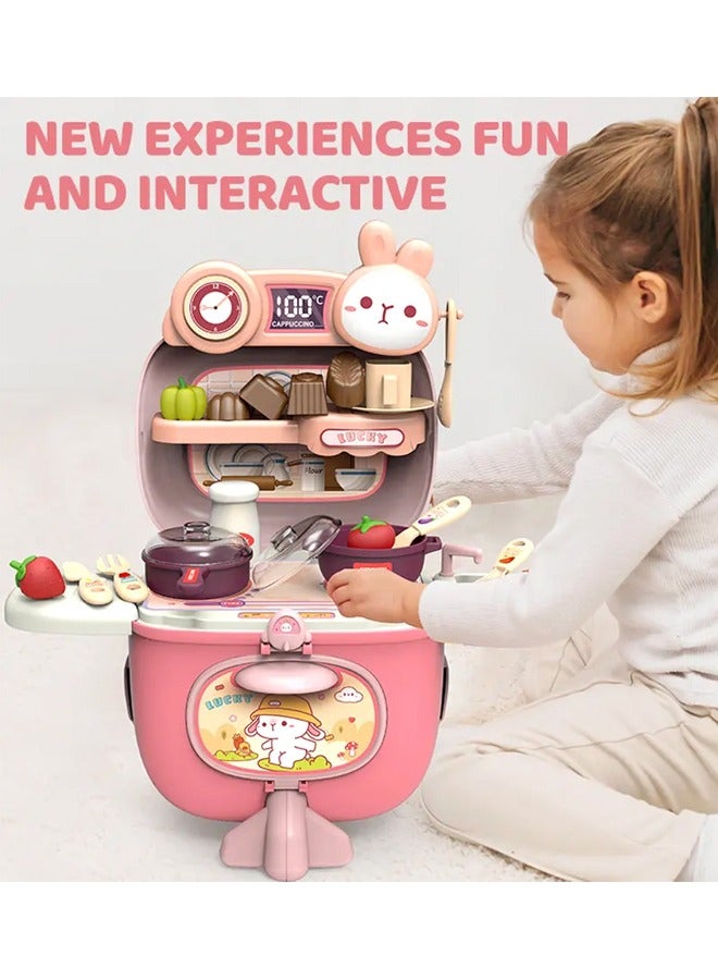 Kids Kitchen Playset,Children's Play House Kitchen Toys Set, Indoor Kitchen Cooking Playset Toys,Pretend Play Realistic Role Play Cooking Toy Playset For 3 4 5 6 years Old Girls Boys - Image 3