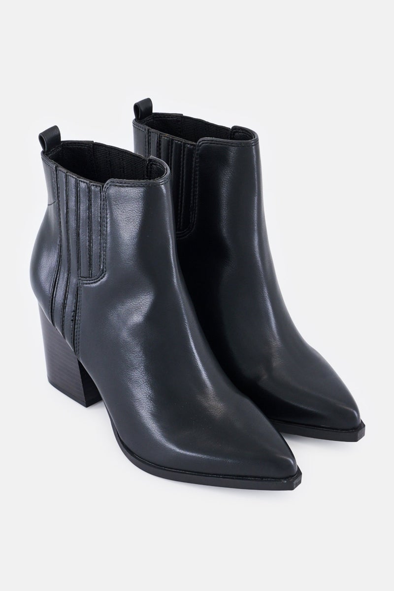 NINE WEST Women Slip On Ankle Boots, Black - Image 3