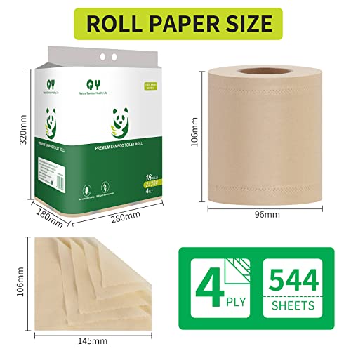QingYa Bamboo Toilet Paper 4Ply 18 Rolls 200 Sheets Per Roll Total 3600 Sheets Unbleached Sustainable and Tree Free Soft Strong EarthFriendly - Image 5