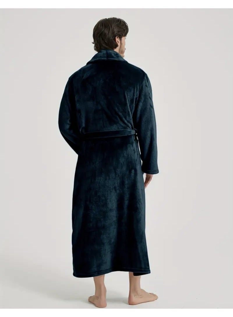 Nakhl Men‘s Fleece Robe, Soft Plush Robe for Men, Fluffy Bathrobe with Belt &2 Pockets，for Bath Shower Spa - Image 3