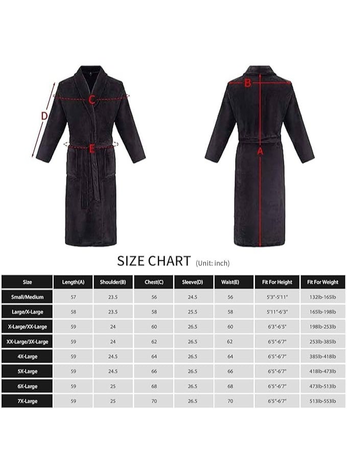 Nakhl Men‘s Fleece Robe, Soft Plush Robe for Men, Fluffy Bathrobe with Belt &2 Pockets，for Bath Shower Spa - Image 5