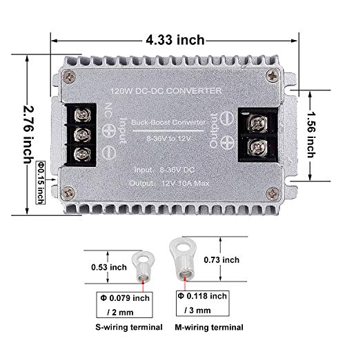 Valefod DC to DC High Efficiency Voltage Converter 8-36V to 12V 10A 120W Buck-Boost Converter DIY Power Supply Step-Down/Up Transformer - Image 4