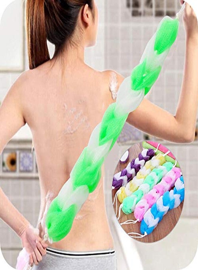 STAGER Long Bath Loofah For Women And Men For Back Body Scrubber (Multicolor) - Pack Of 2. - Image 2