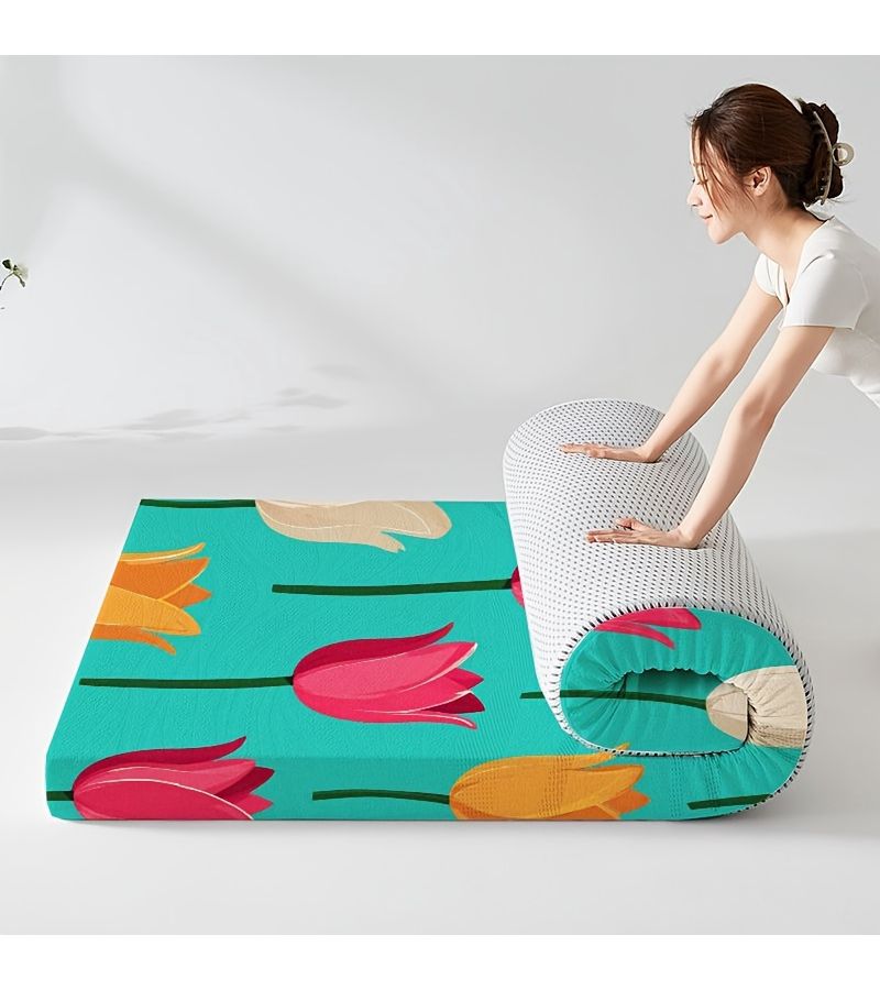 غطاء فراش مطبوع رقميًا، مقاس 80×190 سم × 3.4 سم / 31.5×74.8 بوصة، بتصميم مرن يناسب جميع أنواع الأسرة. - Image 2
