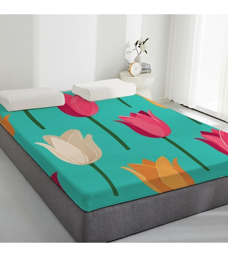 غطاء فراش مطبوع رقميًا، مقاس 80×190 سم × 3.4 سم / 31.5×74.8 بوصة، بتصميم مرن يناسب جميع أنواع الأسرة. - Image 5