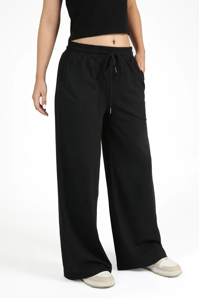 Nikias Black Comfortable Trousers for Daily Wear