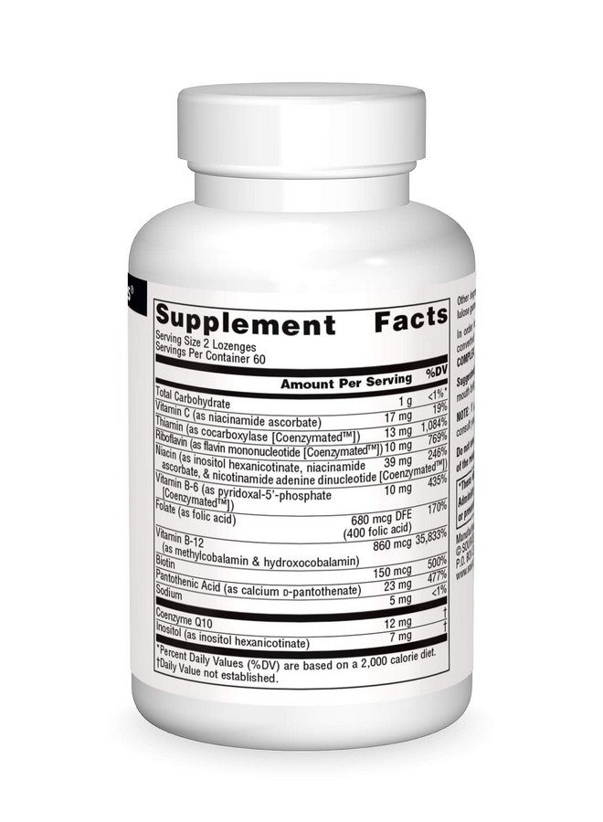 Source Naturals مركب ب المعقد بنكهة البرتقال يذوب في الفم فيتامينات ب 120 حبة مصاصة - Image 4