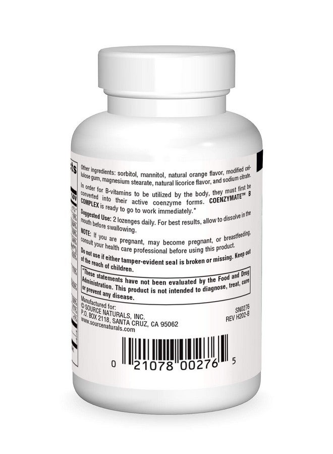 Source Naturals مركب ب المعقد بنكهة البرتقال يذوب في الفم فيتامينات ب 120 حبة مصاصة - Image 3