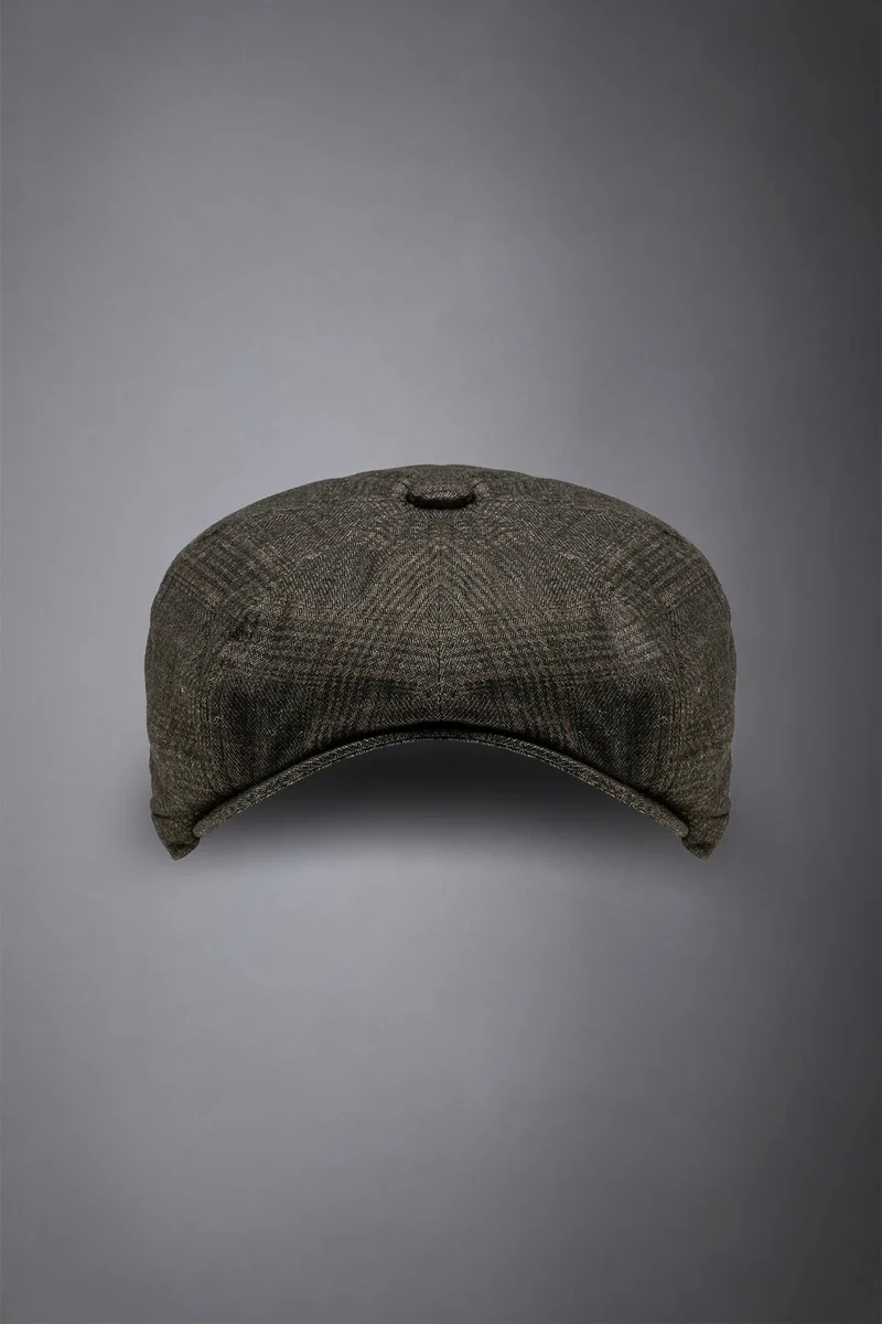 Men's prince of Wales flat cap - Anthracite