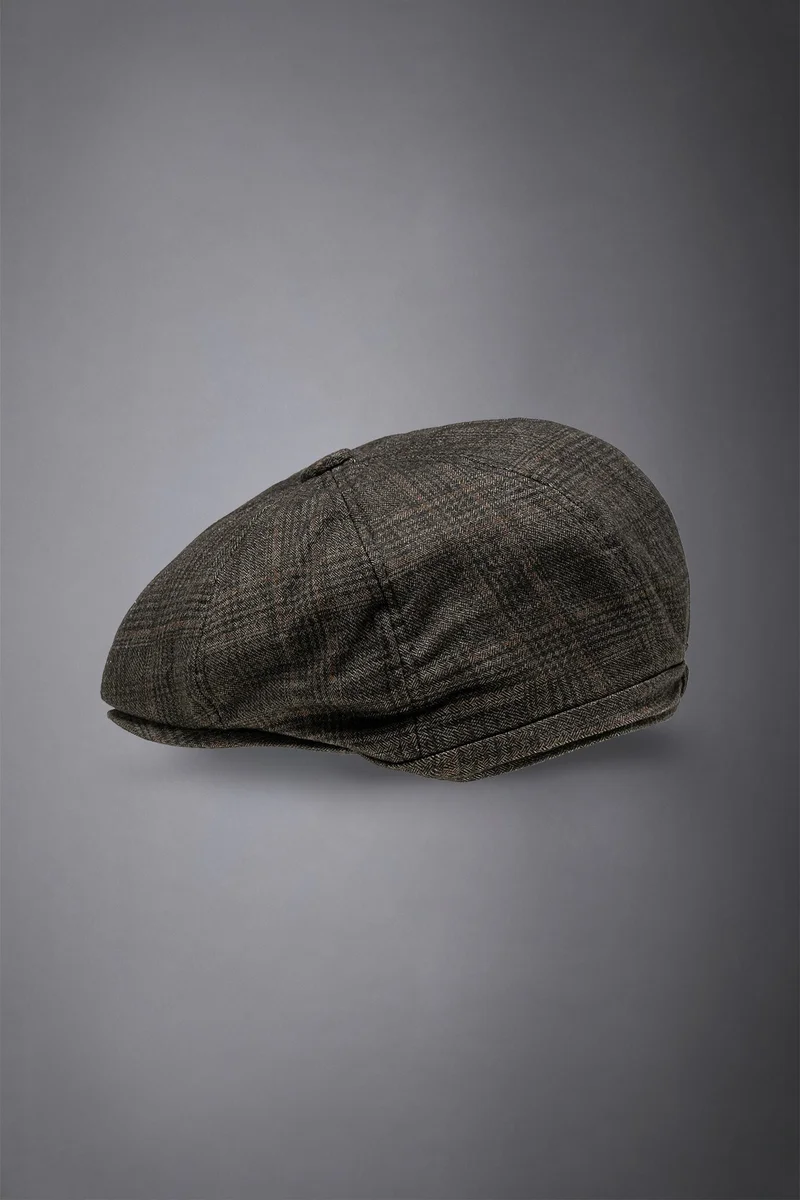 Doppelganger Grey Men's prince of Wales flat cap - Anthracite for Men | Best Price UAE