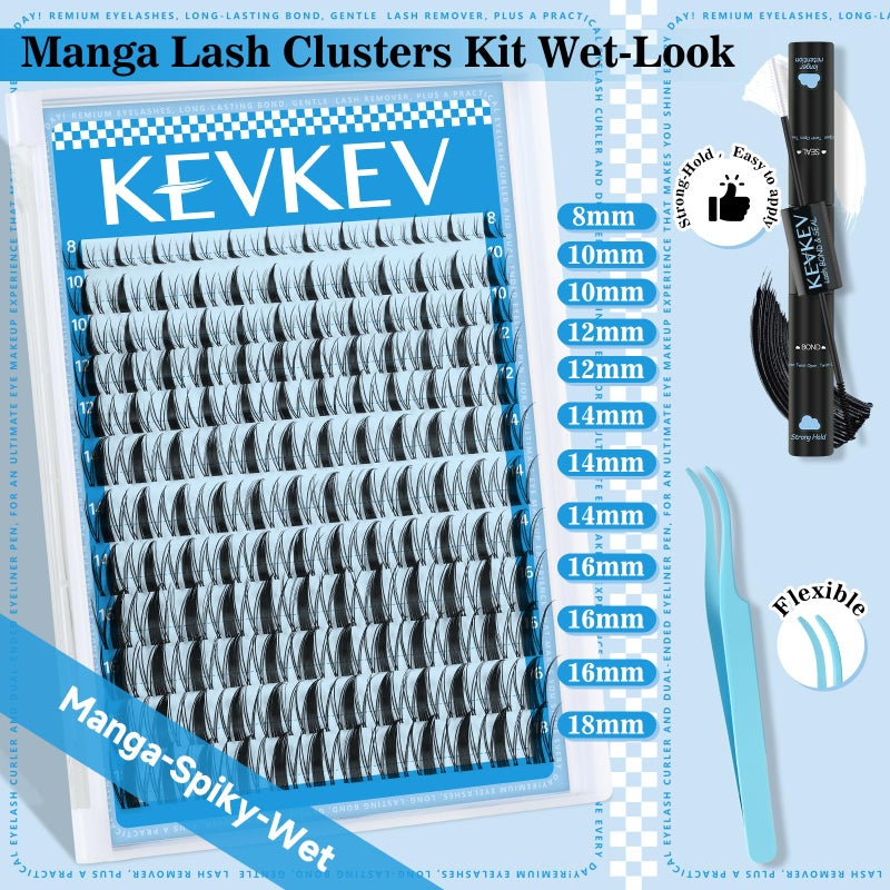 KevKev Manga Lash Clusters Kit 10-18mix Spiky Fairy Lash Clusters Kit Ultra-Thin Band Manga Lashes Eyelash Clusters Kit With Lash Bond And Seal DIY at Home(Fairy03 Kit) - Image 4