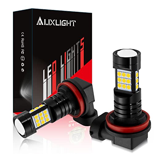 AUXLIGHT مصابيح ضباب LED H11 من AUXLIGHT، 2400 لومن، سطوع شديد، بديل لمصابيح H8 H11LL H8LL H16 (نموذج ياباني) للسيارات والشاحنات، أصفر ذهبي - Image 1