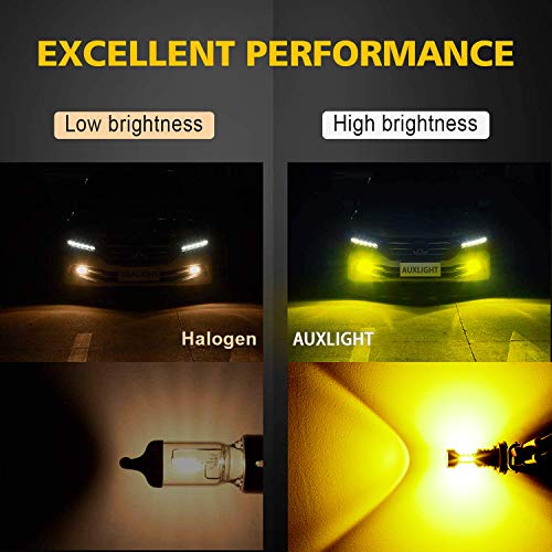 AUXLIGHT مصابيح ضباب LED H11 من AUXLIGHT، 2400 لومن، سطوع شديد، بديل لمصابيح H8 H11LL H8LL H16 (نموذج ياباني) للسيارات والشاحنات، أصفر ذهبي - Image 3