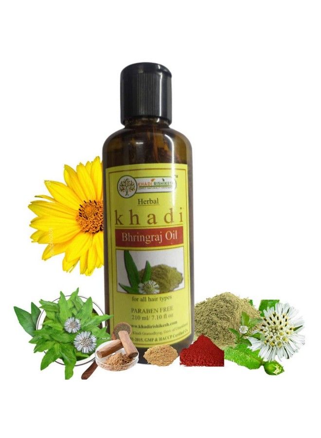 KHADI RISHIKESH زيت شعر برينجراج الأيورفيدي النقي بنسبة 100%؛ لإعادة نمو الشعر والتحكم في تساقط الشعر وتقليل قشرة الرأس لجميع أنواع الشعر (للذكور والإناث) 210 مل - Image 2