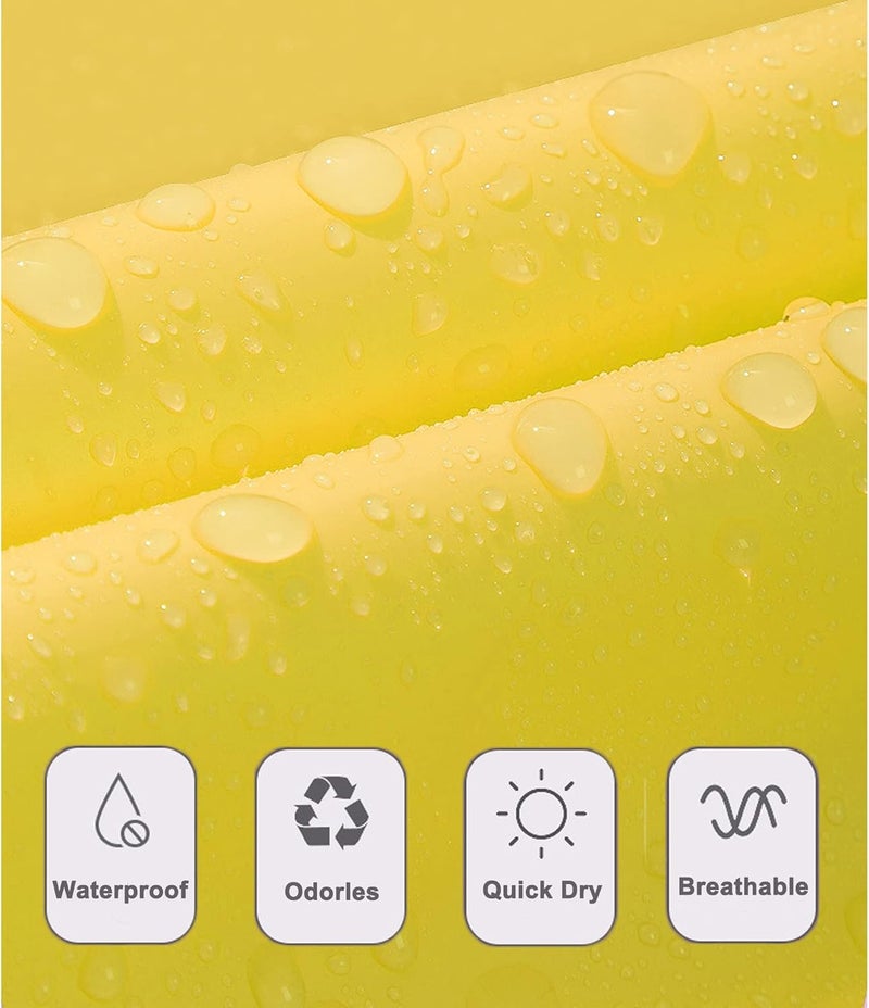 Fewlby Kids Raincoats for Girls Boys Waterproof Rain Jacket Cartoon Dinosaur Children Toddler Rain Wear Children Rain Poncho XL Size 7-8 Years - Image 5