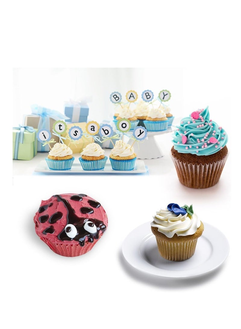 CAKETIME قوالب كب كيك سيليكون غير لاصقة خالية من مادة BPA مكونة من 12 كوب من CAKETIME، عبوة واحدة من قوالب السيليكون بحجم عادي - Image 2
