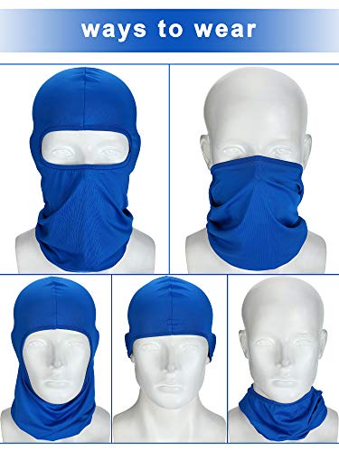 Syhood SATINIOR 6 Pieces Ski Mask for Men Balaclava Full Face Cover UV Sun Protection Cooling Neck Gaiter Clothing Scarf Bandana(Gray, Blue, Black, Fluorescent Colors) - Image 2