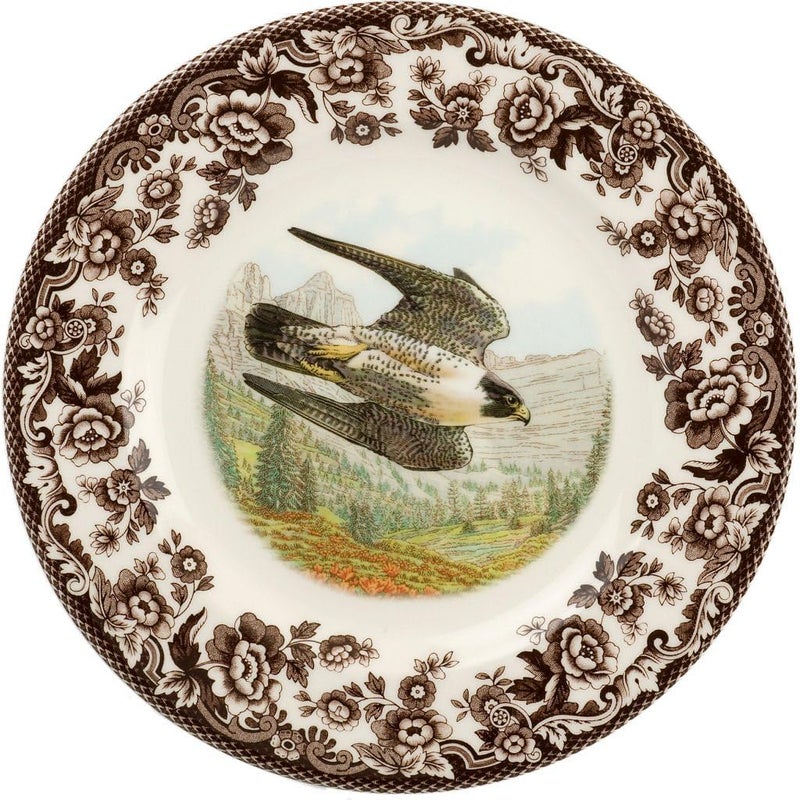 Spode Spode Woodland Salad Plate Birds of Prey 8 Fine Dinnerware Made in England  Ideal Hunting Cabin Dcor  Microwave and Dishwasher Safe Peregrine Falcon 