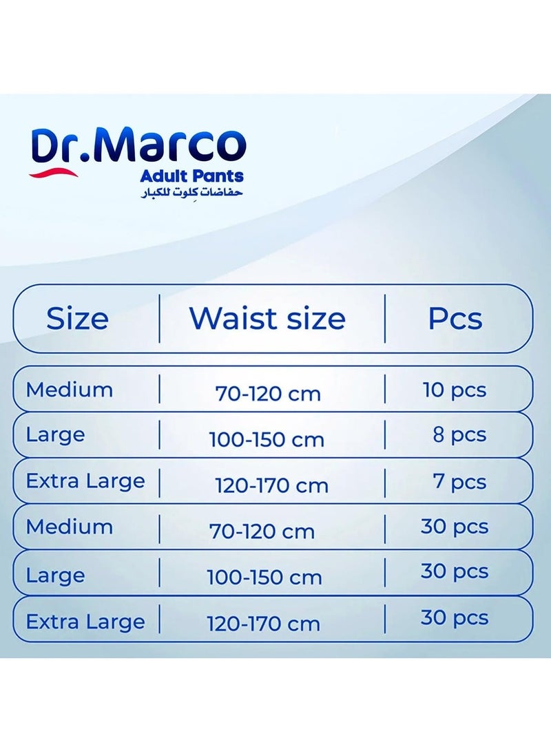 Dr. Marco Adult Culotte Diaper, Size Large, 8 Pants with Wetness Indicator, Turkish made Underwear with Italian Technology - Image 3