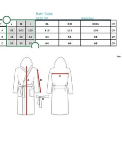 Banotex Cotton Bath Robe With Pocket Made in Egypt XL Unisex Bathrobe - 100% Cotton, Super Soft, Highly Absorbent Bathrobes For Women & Men- Perfect for Everyday Use, Unisex Adult  - Image 5