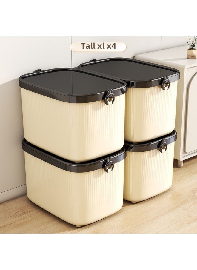 Multi-functional Storage Box Household Cosmetics Sundries Book Storage Box Rectangular Plastic Storage Finishing Box Ins-Specifications:Piano Black Large Size Tall Model With Large Capacity-Color:Standard  - Image 1