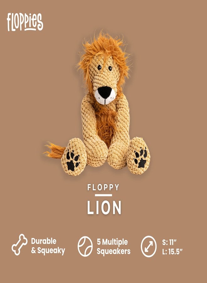 fabdog Floppies Plush Dog Toy - Cute & Durable Squeaky Dog Toys - Best Squeak Toy for Puppies and All Breeds | Ideal Pet Gift| Small Lion - Image 2