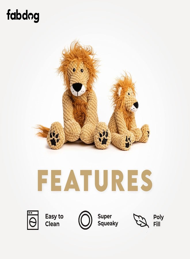fabdog Floppies Plush Dog Toy - Cute & Durable Squeaky Dog Toys - Best Squeak Toy for Puppies and All Breeds | Ideal Pet Gift| Small Lion - Image 3