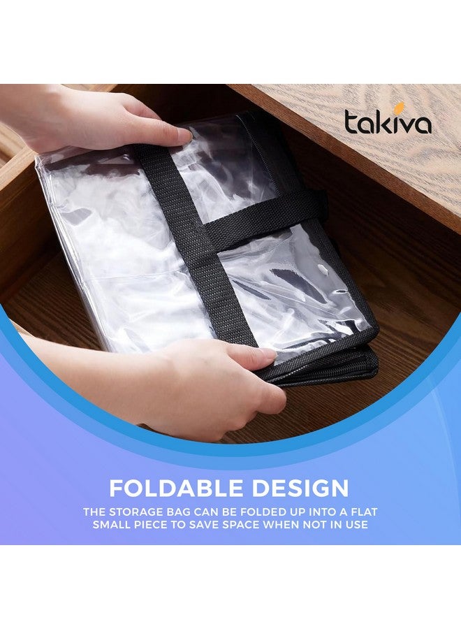 TAKIVA TAKIVA Pack of 6 Clear Transparent Clothes Storage Bags | Plastic Blanket Storage Bags, Saree Covers with zip | Saree Organizer for Wardrobe | Transparent Storage Bag for Blenket, Clothes, comforters - Image 4