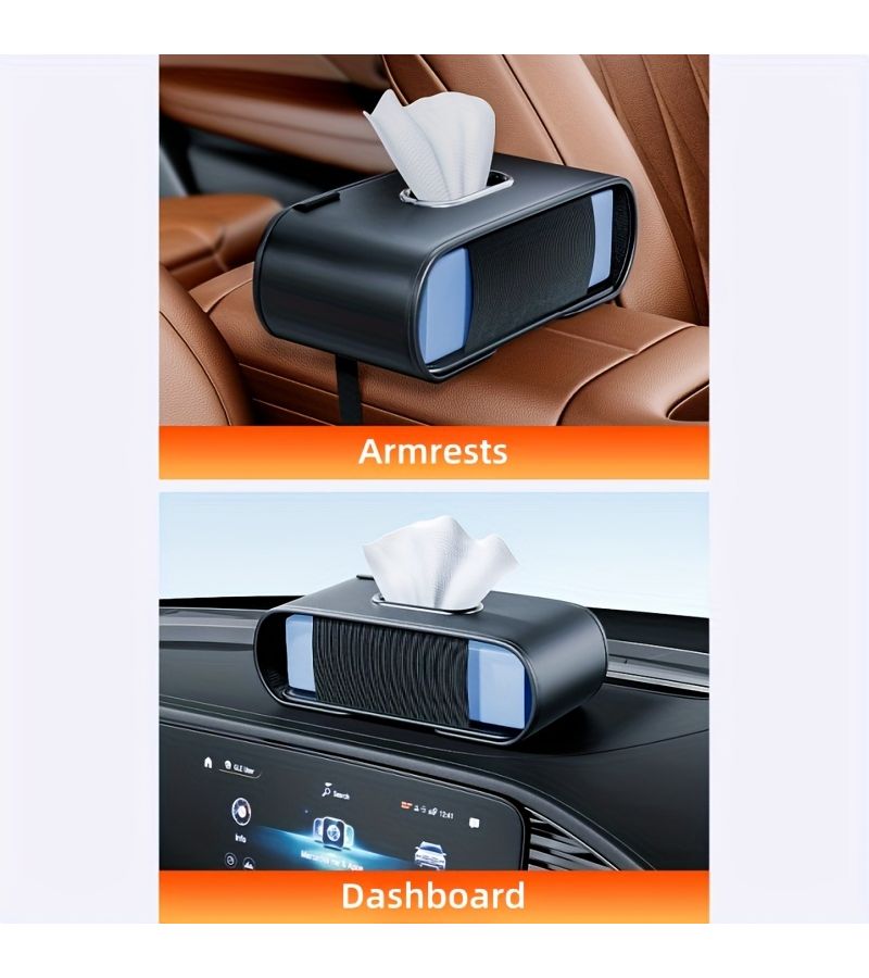 مشترك متنقل KB Overhead Car Tissue Box Holder Strong Adhesive Cup For Seat Headrest Dashboard Center Console Organizer For Cars Trucks SUVs قوي لاصق كوب لمقبض مسند الرأس بلوحة القيادة منظم حاوية مركزية للسيارات والشاحنات وسيارات الدفع الرباعي إكسسوار داخلي متين للسيارة تصميم بسيط ومتانة تركيب متين لأدوات تنظيم المركبات حامل علبة المناديل الورقية KB K - Image 3